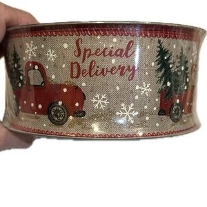 RED PICKUP TRUCK SPECIAL DELIVERY CHRISTMAS HOLIDAY RIBBON 50 YDS 2.5” GIFT WRAP